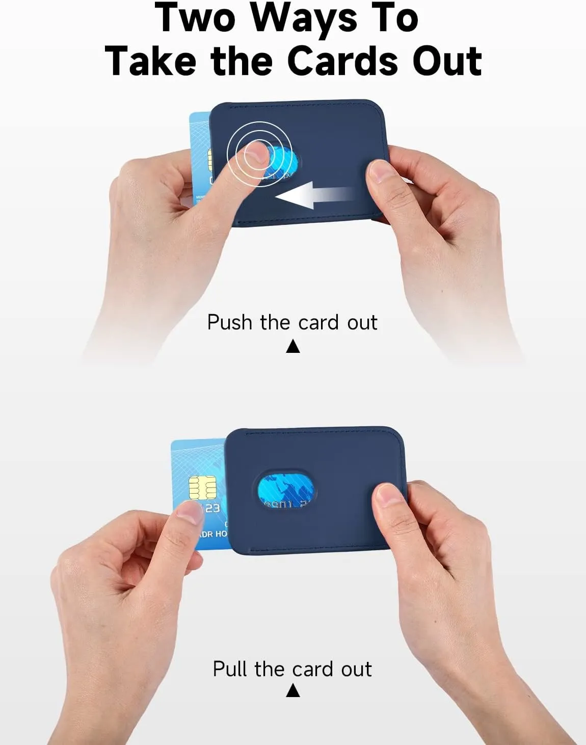 Magnetic Card Wallet Holder with MagSafe for iPhone 16/15/14/13/12 Series,Blue