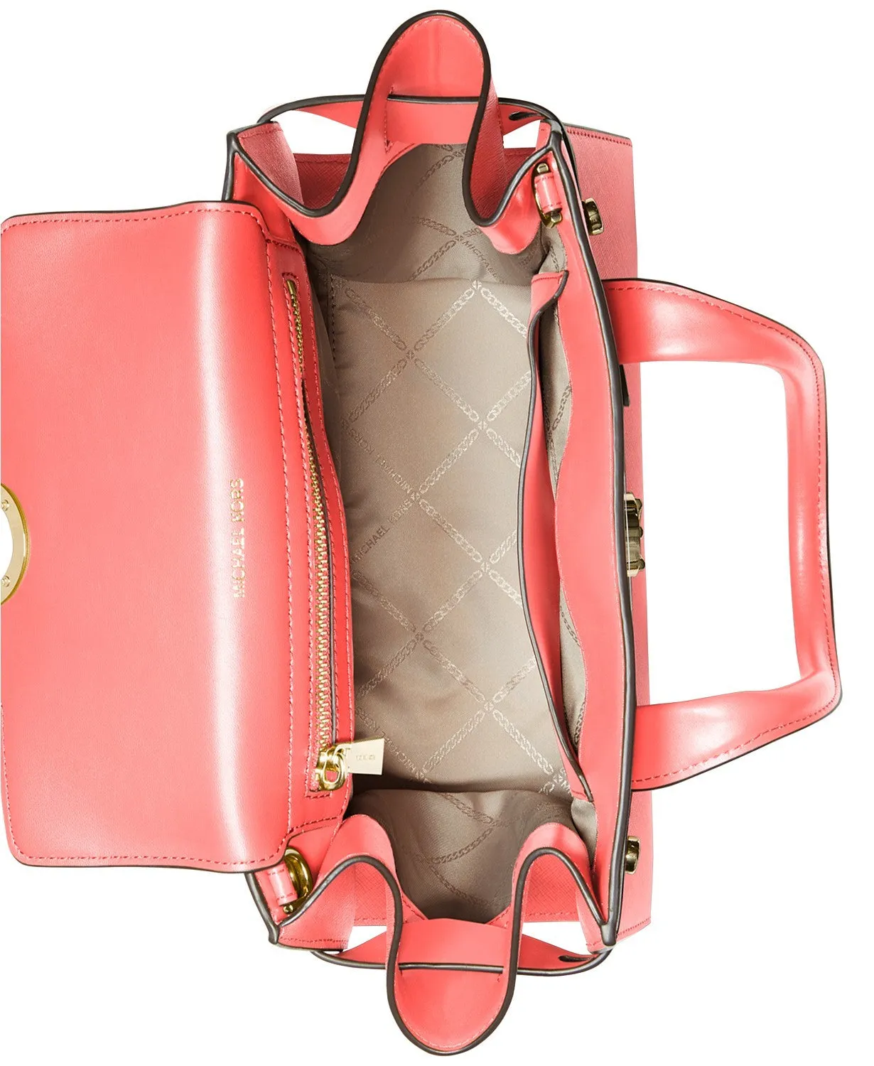 Michael Kors Carmen Small Flap Belted Leather Satchel