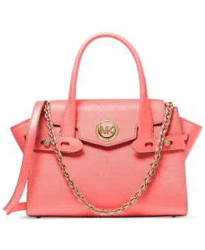 Michael Kors Carmen Small Flap Belted Leather Satchel