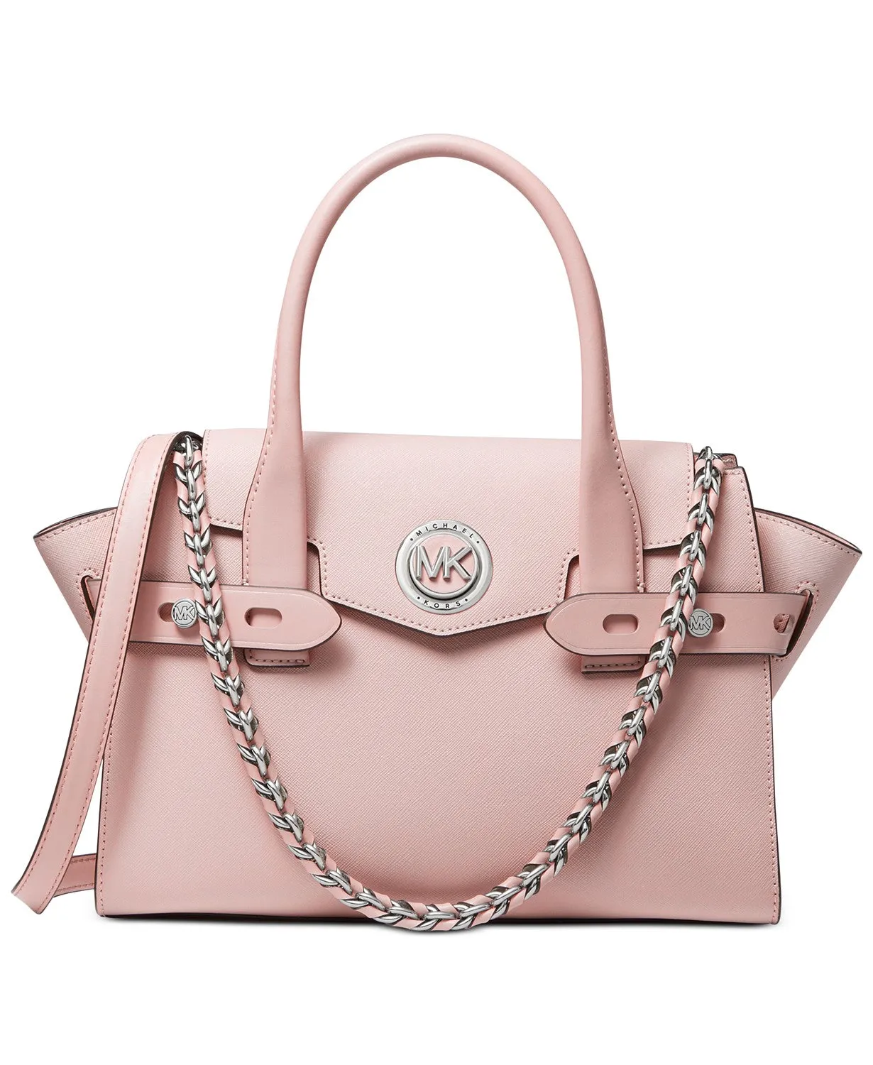 Michael Kors Carmen Small Flap Belted Leather Satchel
