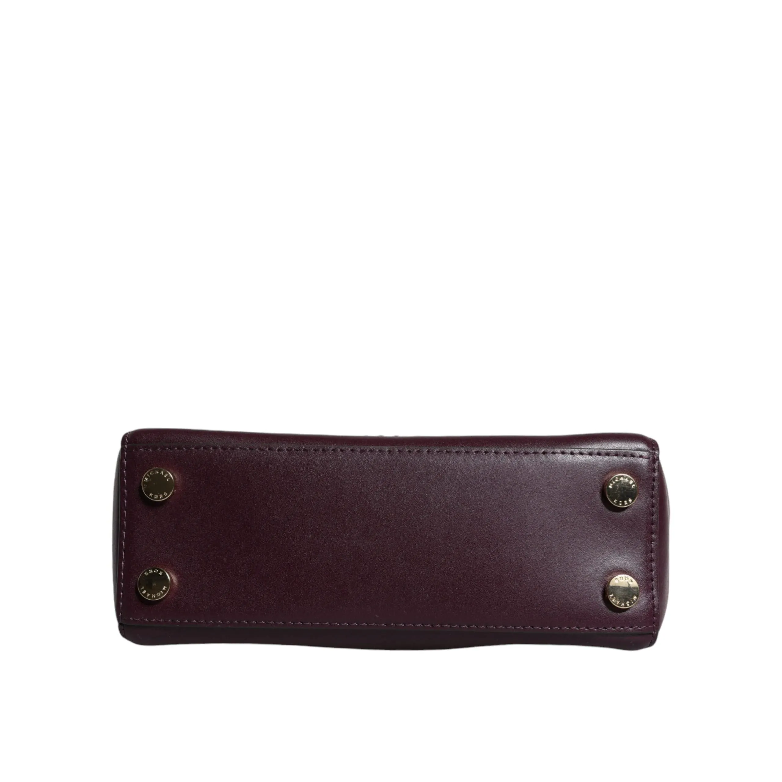 Michael Kors Purple Leather Logo Plaque Crossbody MINDY Satchel Bag