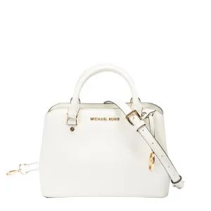 Michael Kors White Savannah Satchel