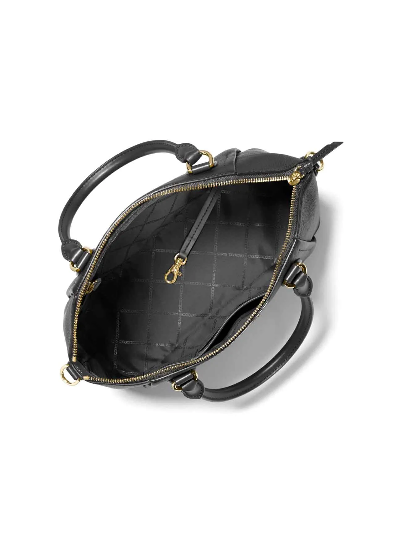 Michael Kors Women's Black Sienna Medium Pebbled Leather Satchel