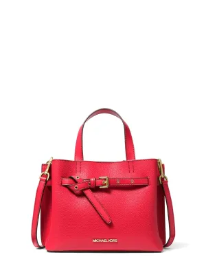 Michael Kors Women's Dark Sangria Emilia Small Pebbled Leather Satchel