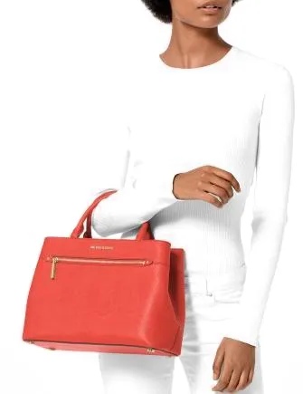 Michael Michael Kors Hailee Crossgrain Leather Satchel