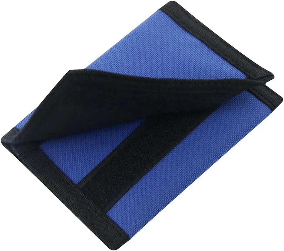 NEICY RFID Blocking Canvas Wallet for Men and Women - Camo Trifold Outdoor Sports Wallets with Magic Sticker for Teen Kids (Blue Set)