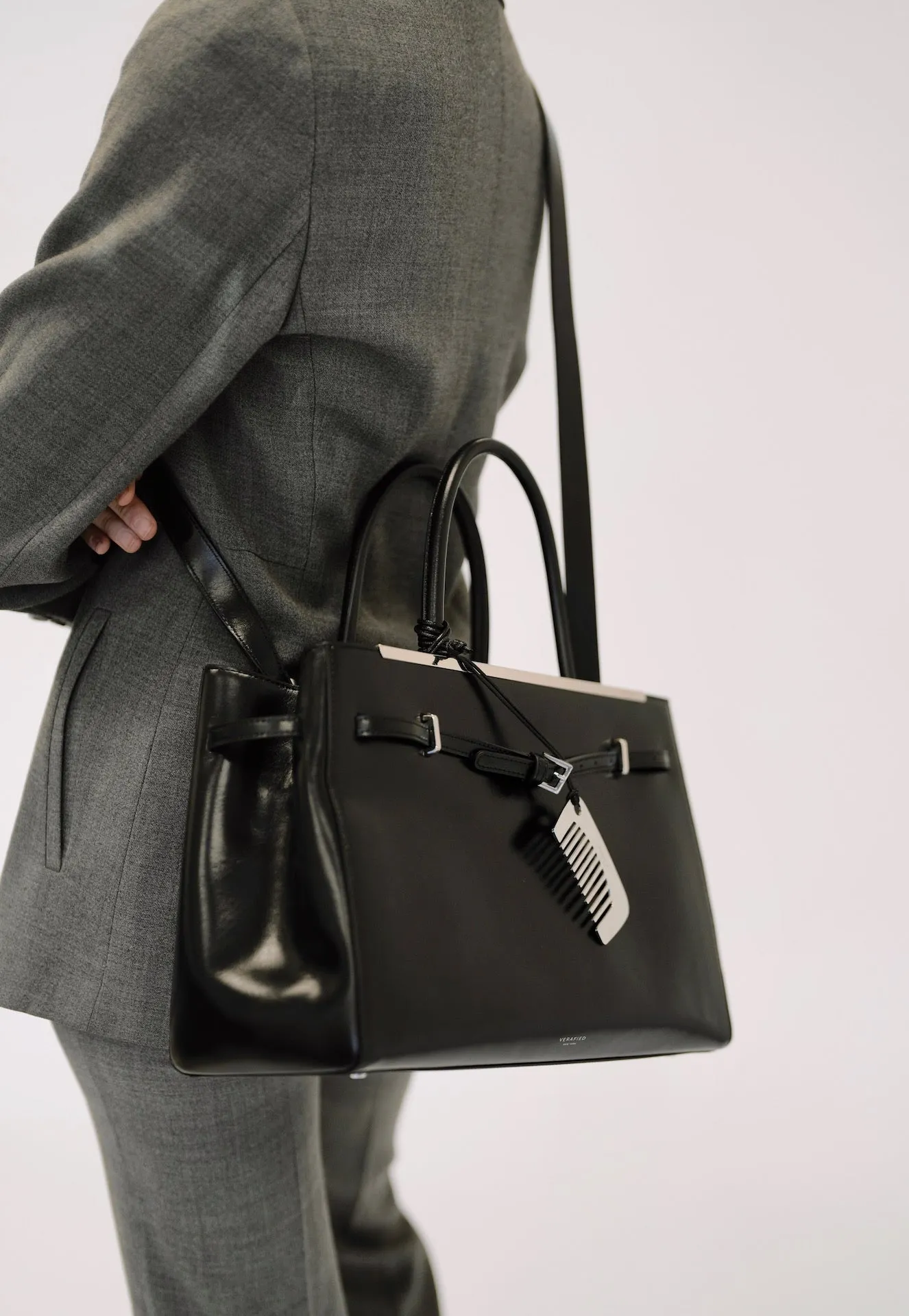 Noir Leather Book Tote Bag 33