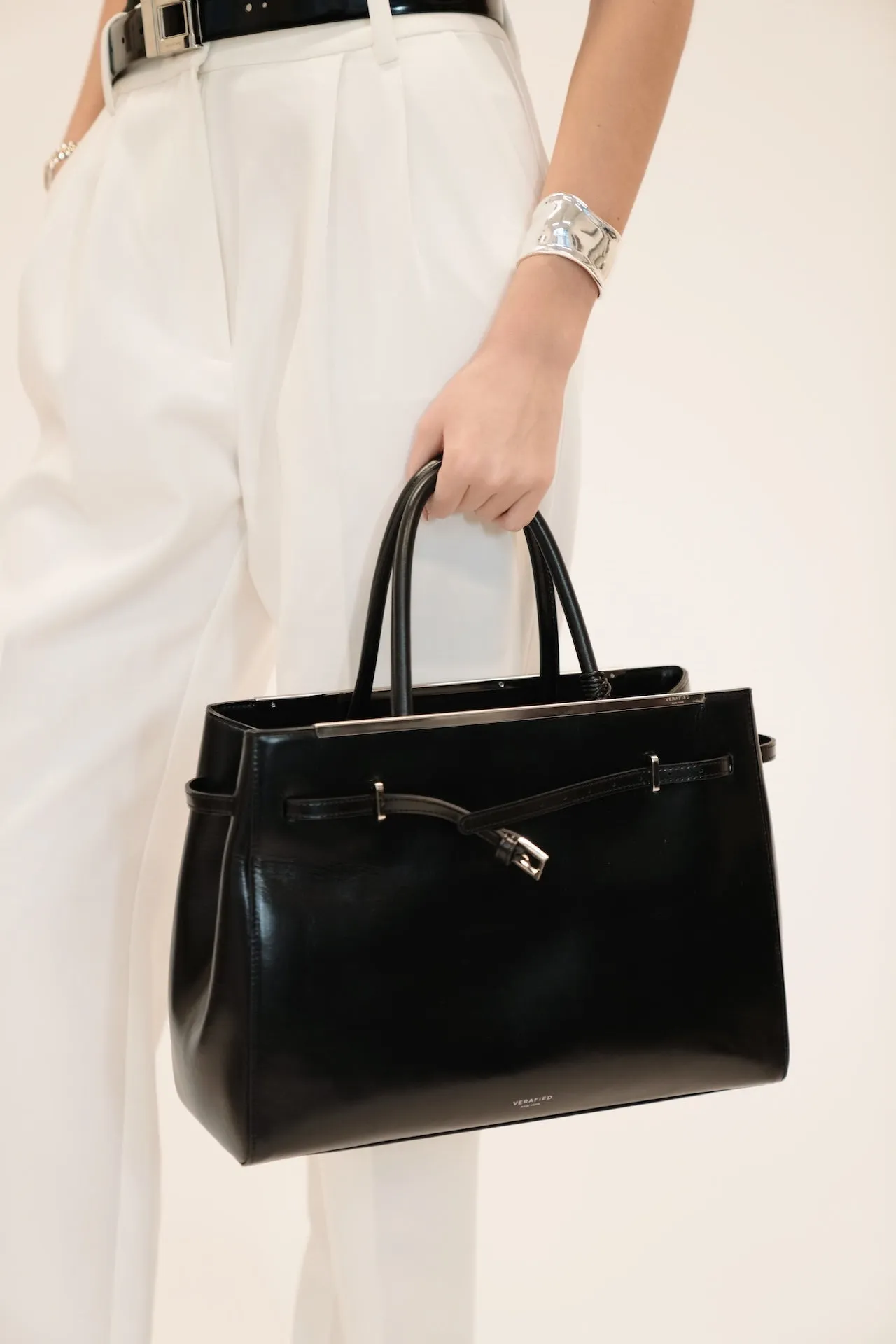 Noir Leather Book Tote Bag 33
