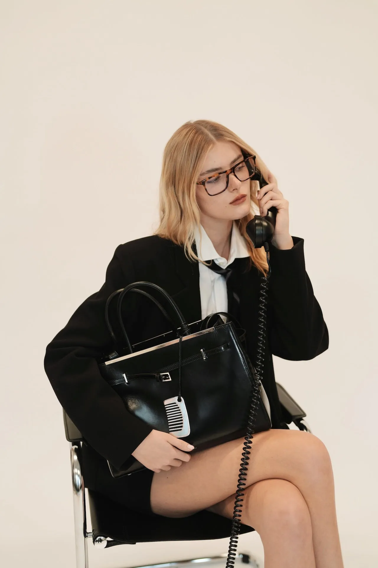 Noir Leather Book Tote Bag 33