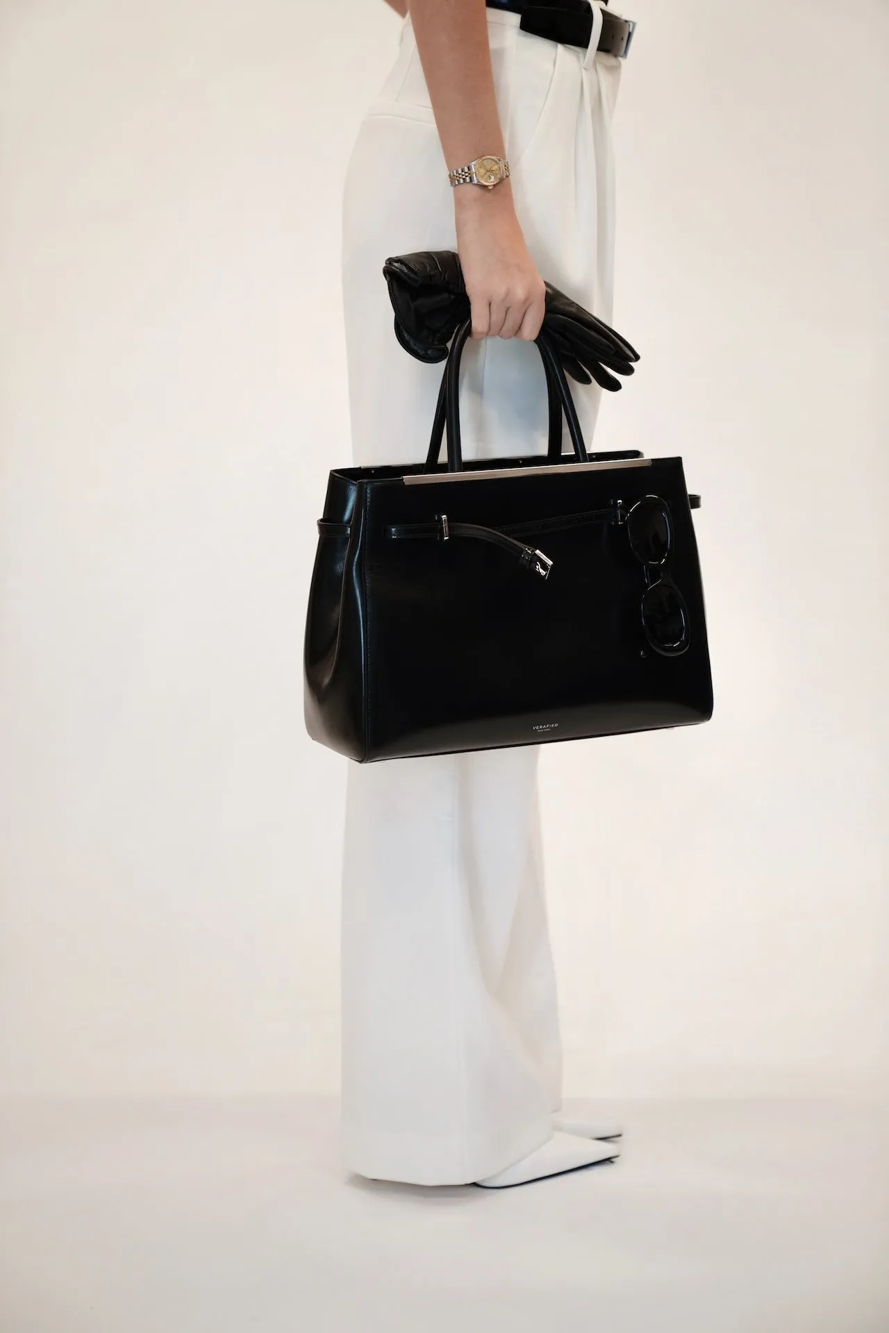Noir Leather Book Tote Bag 33