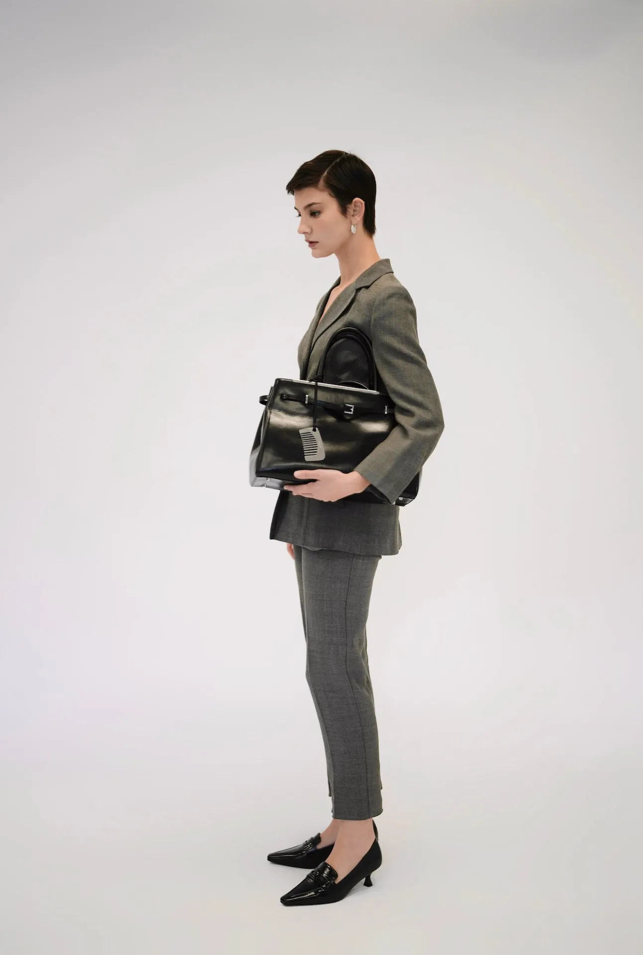 Noir Leather Book Tote Bag 33