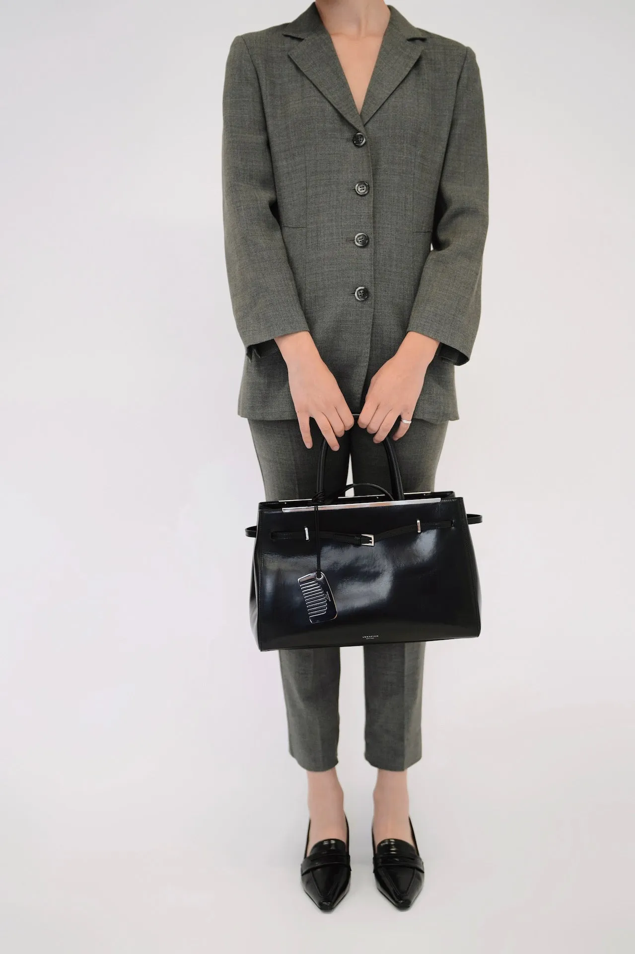 Noir Leather Book Tote Bag 33
