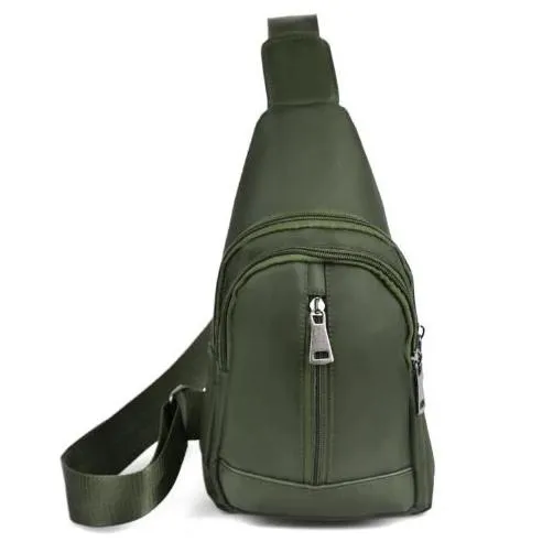 Olive Crossbody Sling Backpack with Adjustable Strap