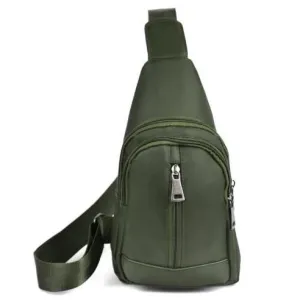 Olive Crossbody Sling Backpack with Adjustable Strap