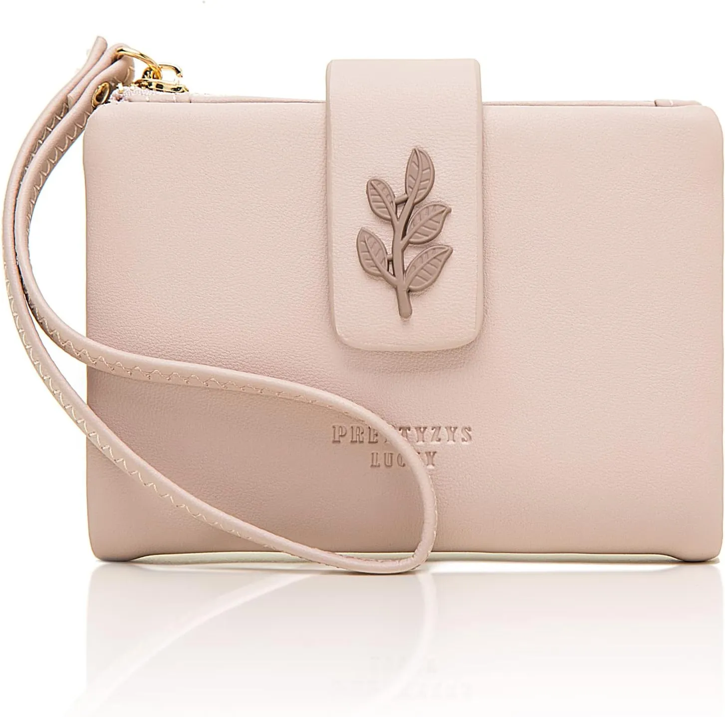 Prettyzys Small Bifold Wristlet Wallet for Women  Handmade, RFID Blocking Wallet Case with Credit Card Sleeves, Cash & Coin Storage Compartments  Mini Purse for Ladies, Teenage Girls - Pink