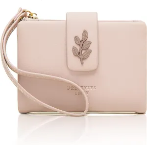 Prettyzys Small Bifold Wristlet Wallet for Women  Handmade, RFID Blocking Wallet Case with Credit Card Sleeves, Cash & Coin Storage Compartments  Mini Purse for Ladies, Teenage Girls - Pink