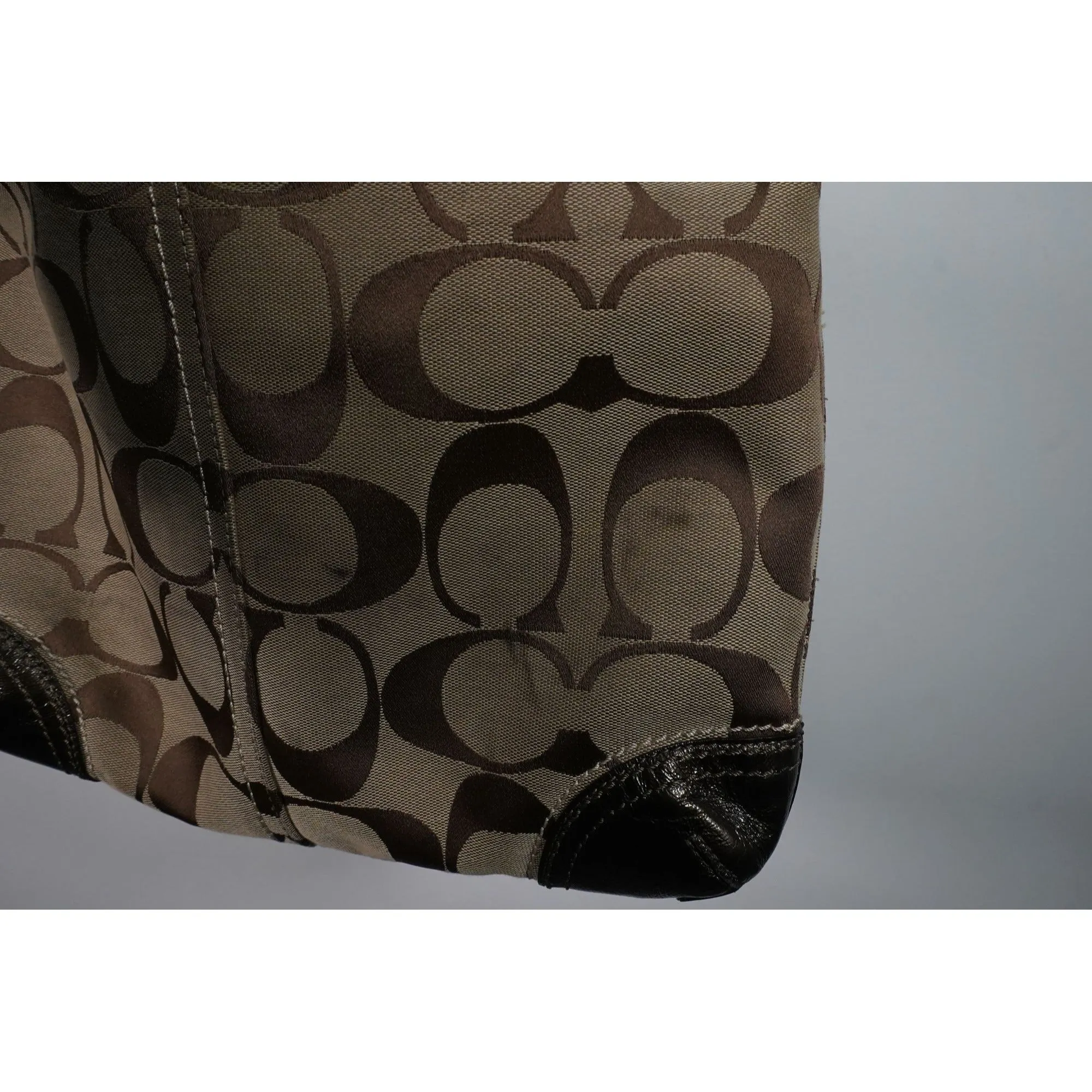 "Retail" Coach Bleecker Signature Pocket Stitched Khaki Bronze Hobo Bag Women's