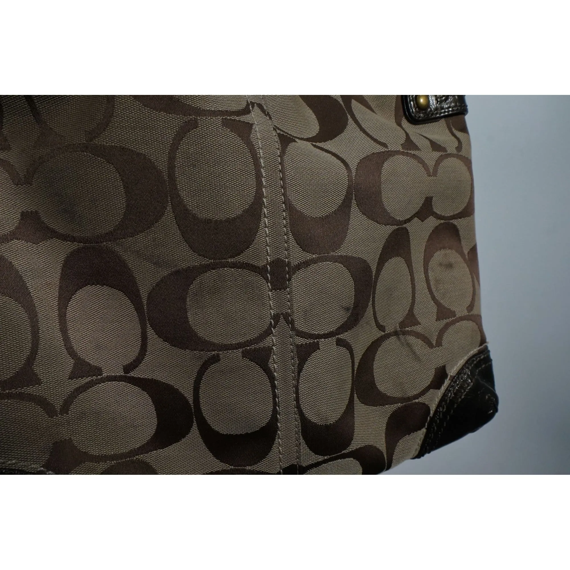 "Retail" Coach Bleecker Signature Pocket Stitched Khaki Bronze Hobo Bag Women's