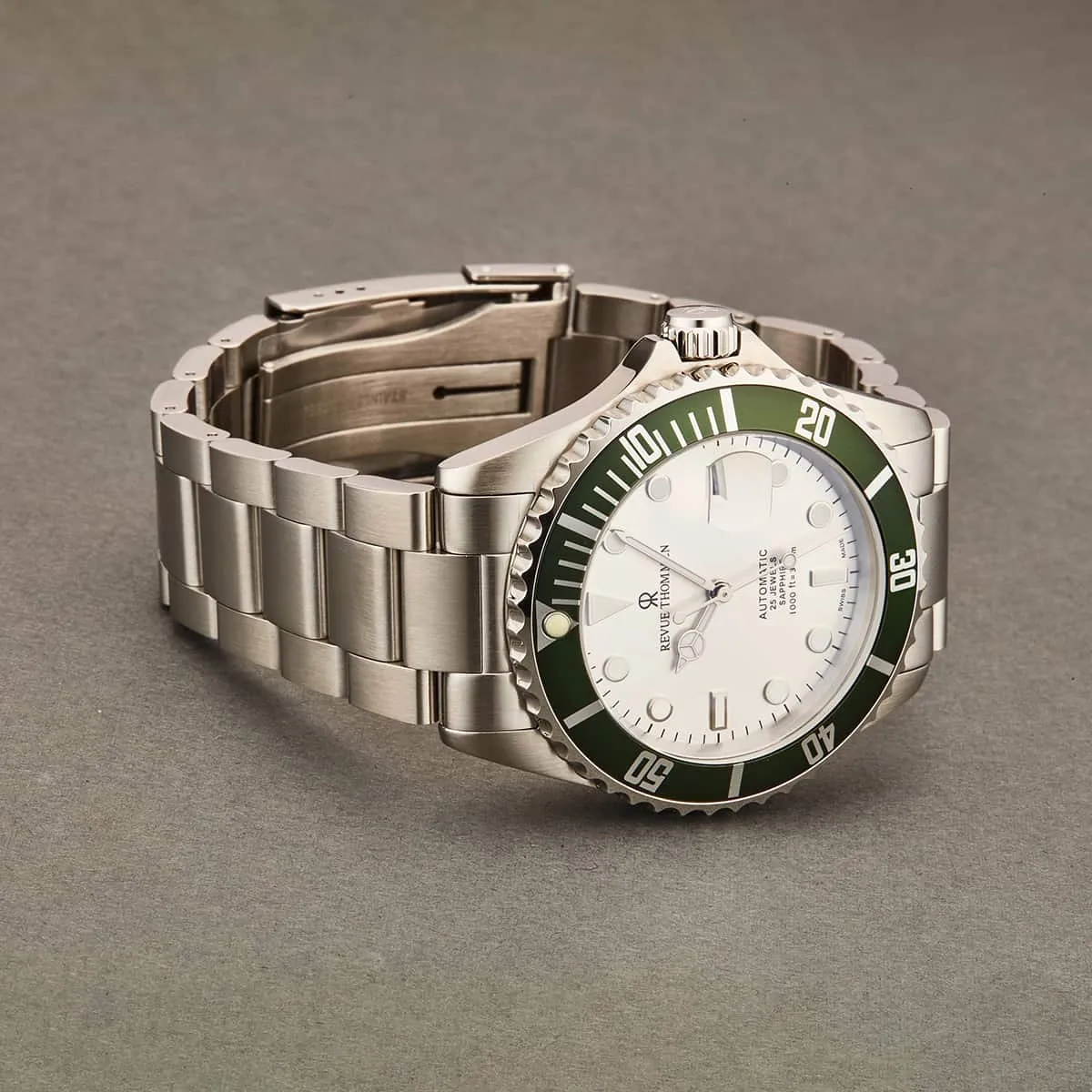 Revue Thommen Men's 17571.2124 'Diver' Silver Dial Stainless Steel Bracelet Swiss Automatic Watch
