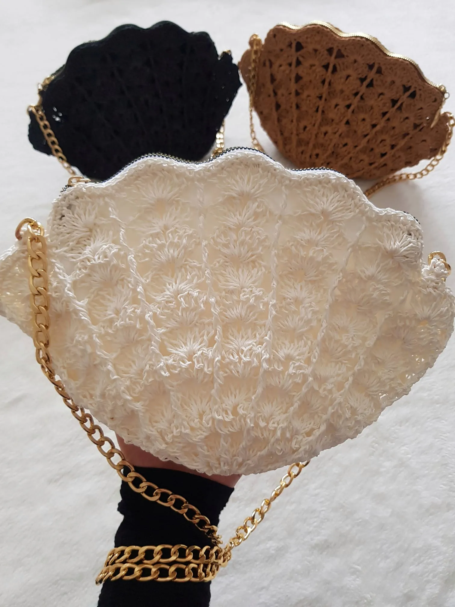 Shell Evening Wedding Party Clutch Bag Purse (LIGHT BROWN)