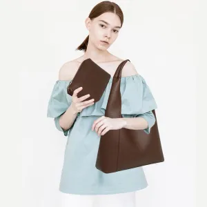 Slouchy Hobo Tote Bags for Women - Retro PU Leather Shoulder Handbag Purse Large Capacity 2pcs