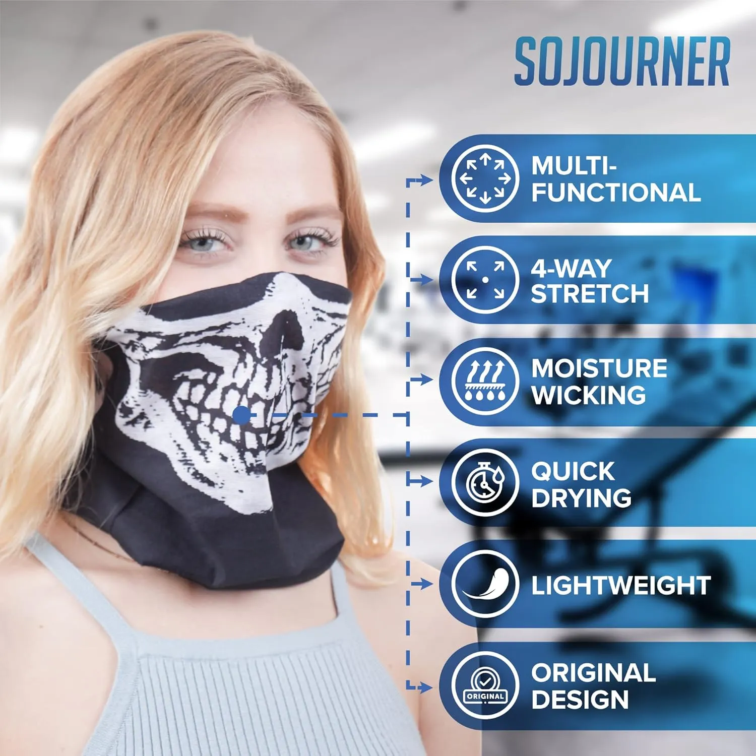 Sojourner Neck Gaiter, Bandana, Buff (9 Pack) - Face Cover for Men, Women, and Teens - Neck Warmer UV Sun Protection Gator