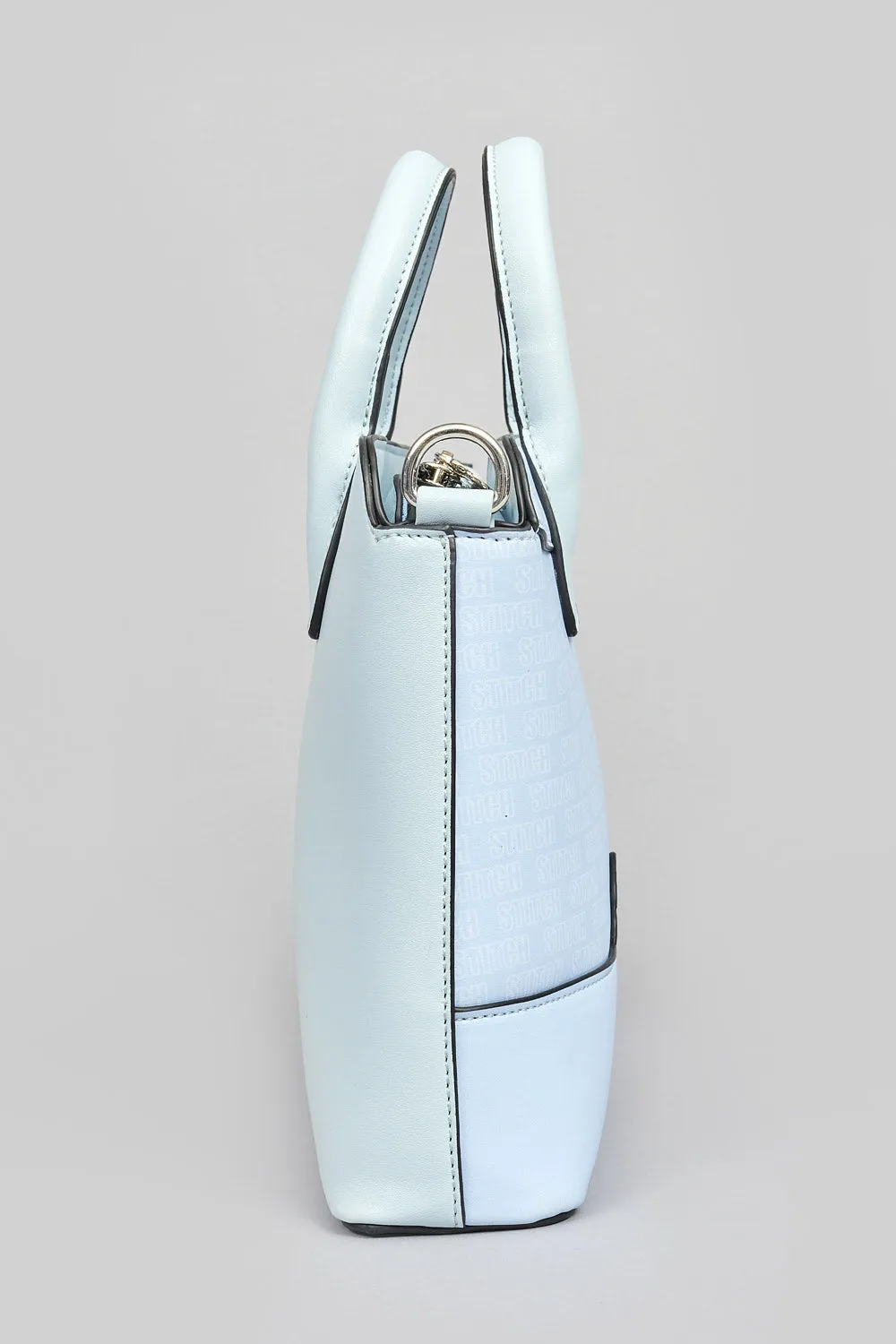 STITCH PU STRUCTURED HANDBAG