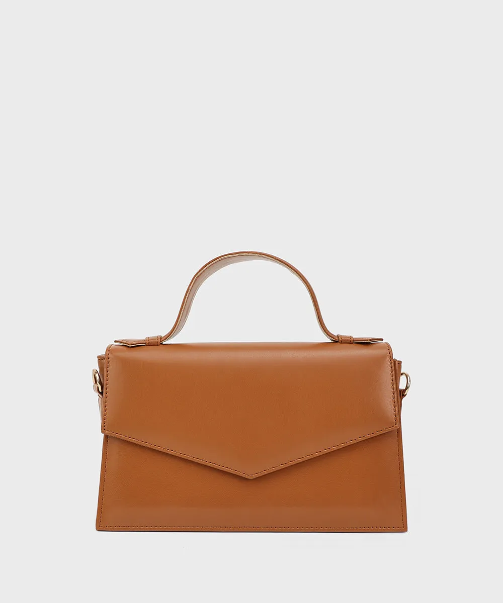 Tan Top Handle Bag