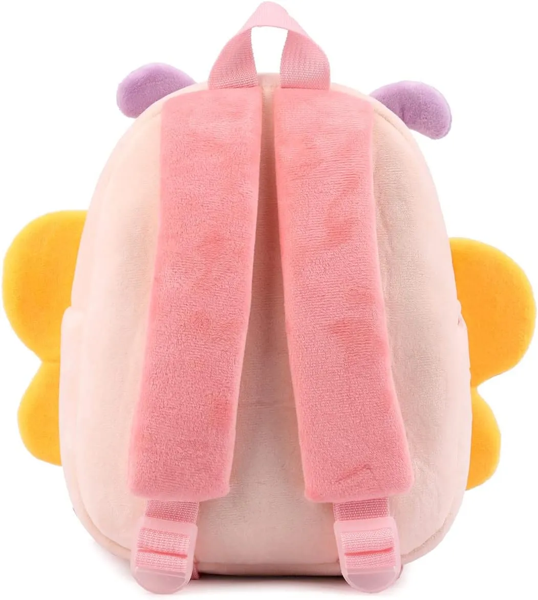 Toddler Backpack for Boys and Girls, Cute Soft Plush Animal Cartoon Mini Backpack Little For Kids 2-6 Years (Butterfly-H)