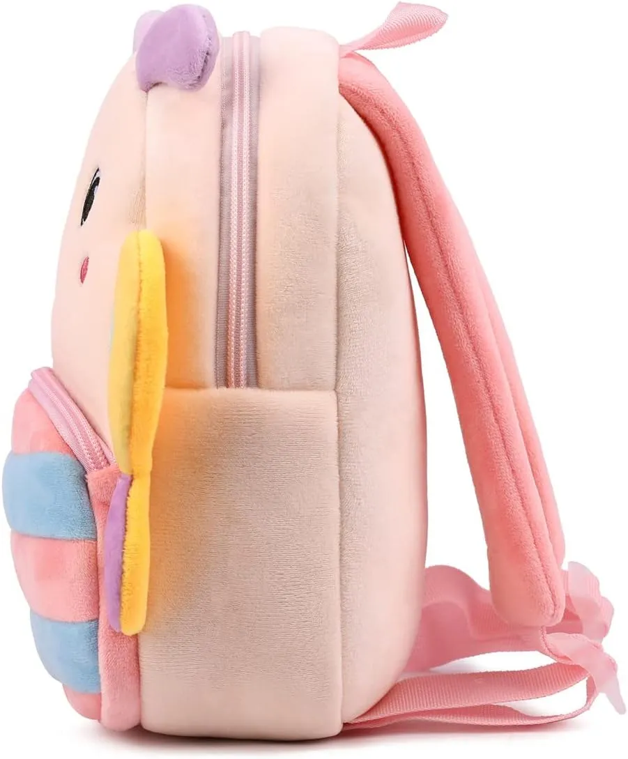 Toddler Backpack for Boys and Girls, Cute Soft Plush Animal Cartoon Mini Backpack Little For Kids 2-6 Years (Butterfly-H)