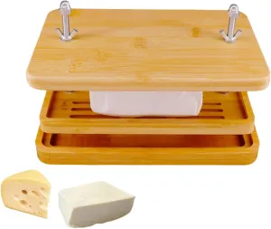 Tofu Press,Large Bamboo Tofu Press with Tofu Strainer,Drip Tray and Cheesecloth, BPA Free,Easy to Clean,Easily Remove Water from Silken/Firm/Extra Firm Tofu,Great Gift for Tofu Lover
