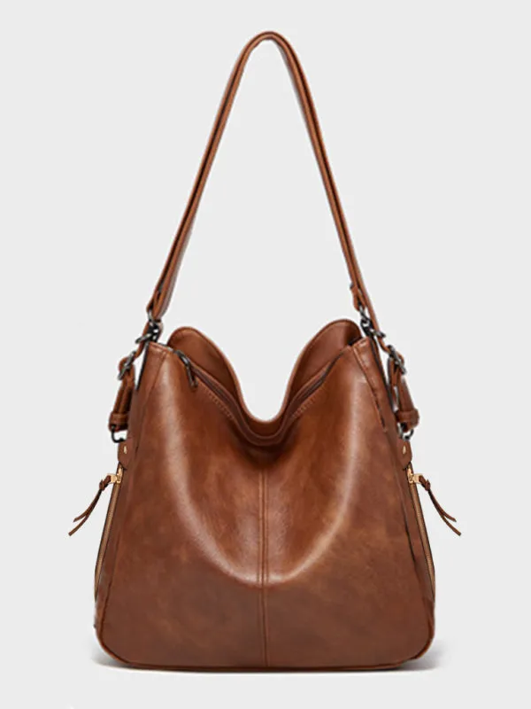 Tote Shoulder Hobo Handbag in Faux Leather