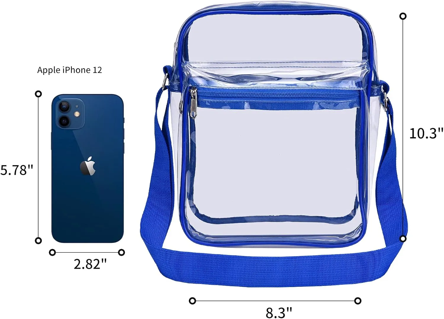 USPECLARE Clear Purse Bag for Stadium Events Clear Messenger Bag for Men and Women
