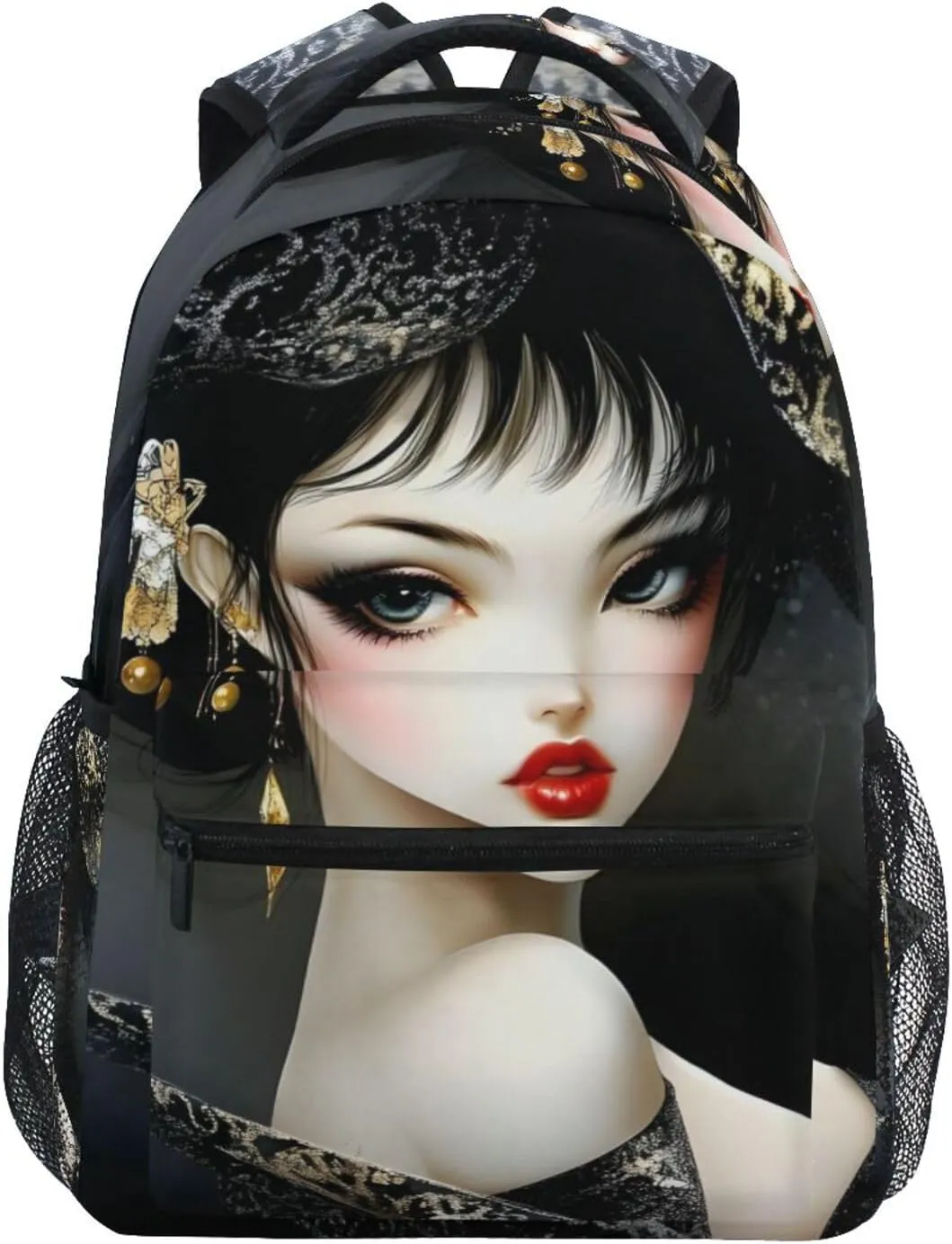 Woman Art Cool Backpack for School Boys Girls Laptop Travel Backpack Book Bag Daypack 11.4 16 In S