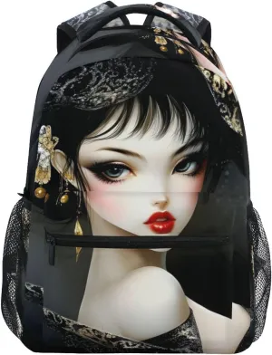 Woman Art Cool Backpack for School Boys Girls Laptop Travel Backpack Book Bag Daypack 11.4 16 In S