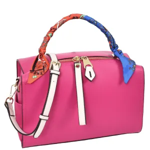 Women's Faux Leather Handbag Cross Body Casual Fashion Barrel Bag A890 Pink