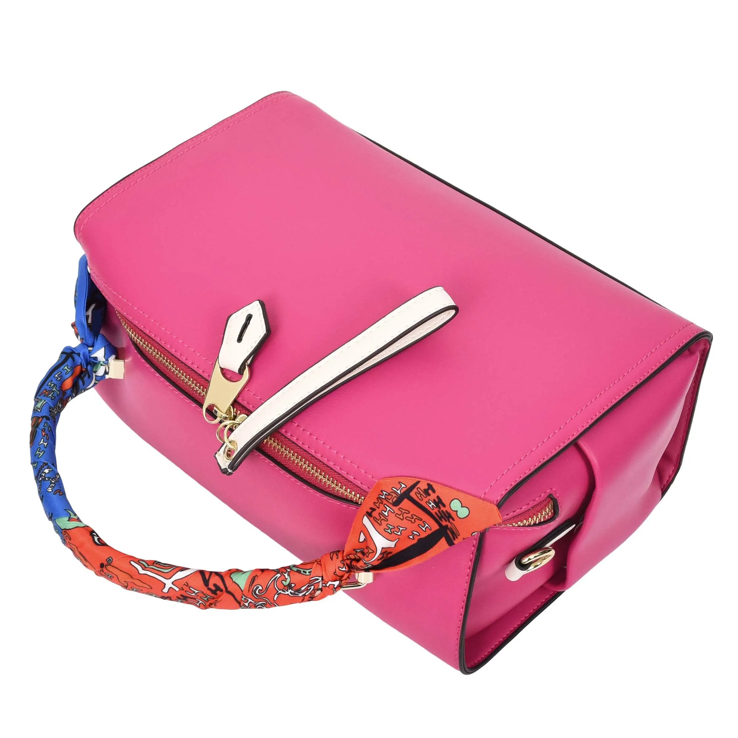 Women's Faux Leather Handbag Cross Body Casual Fashion Barrel Bag A890 Pink