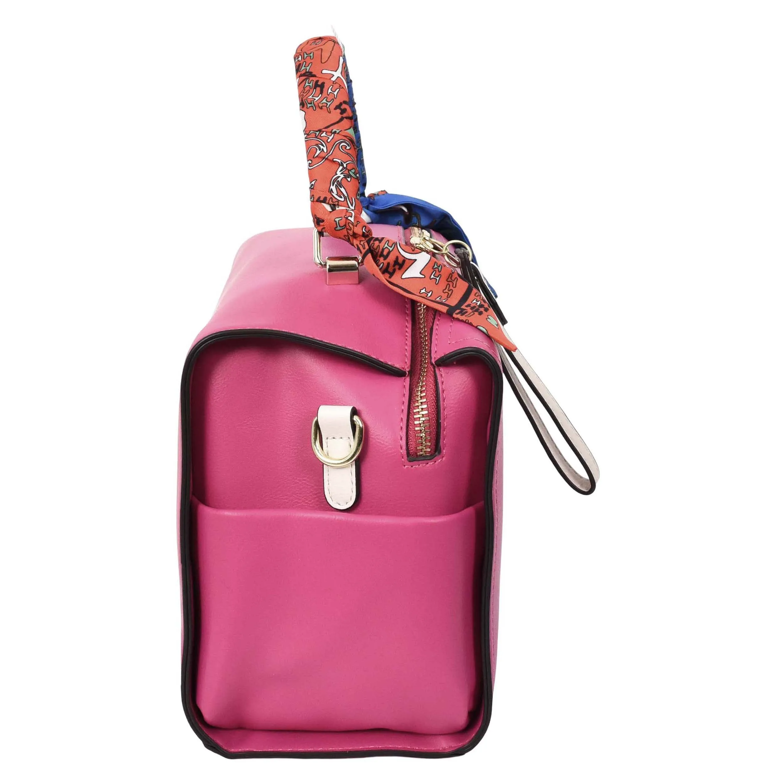Women's Faux Leather Handbag Cross Body Casual Fashion Barrel Bag A890 Pink