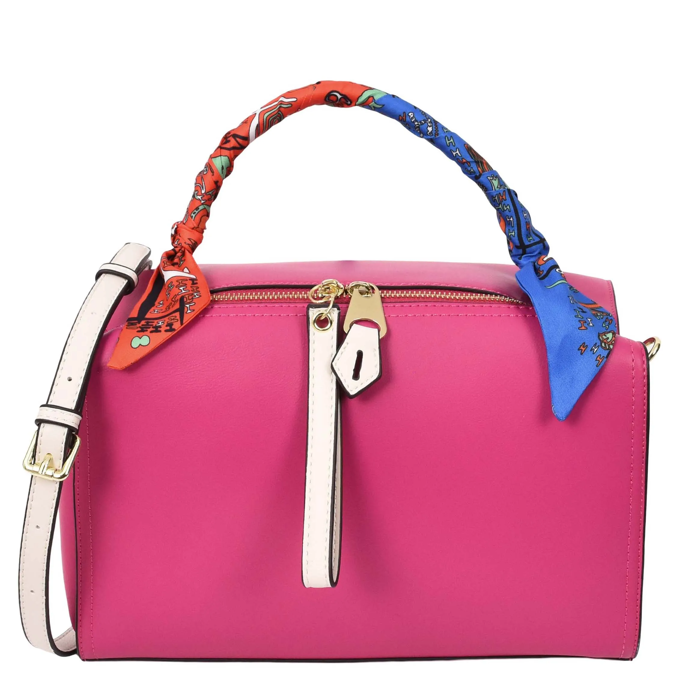 Women's Faux Leather Handbag Cross Body Casual Fashion Barrel Bag A890 Pink