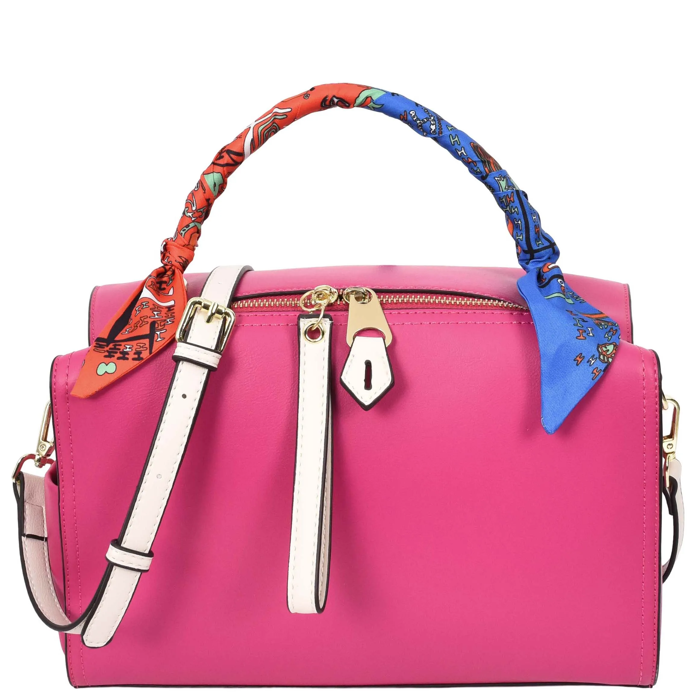 Women's Faux Leather Handbag Cross Body Casual Fashion Barrel Bag A890 Pink