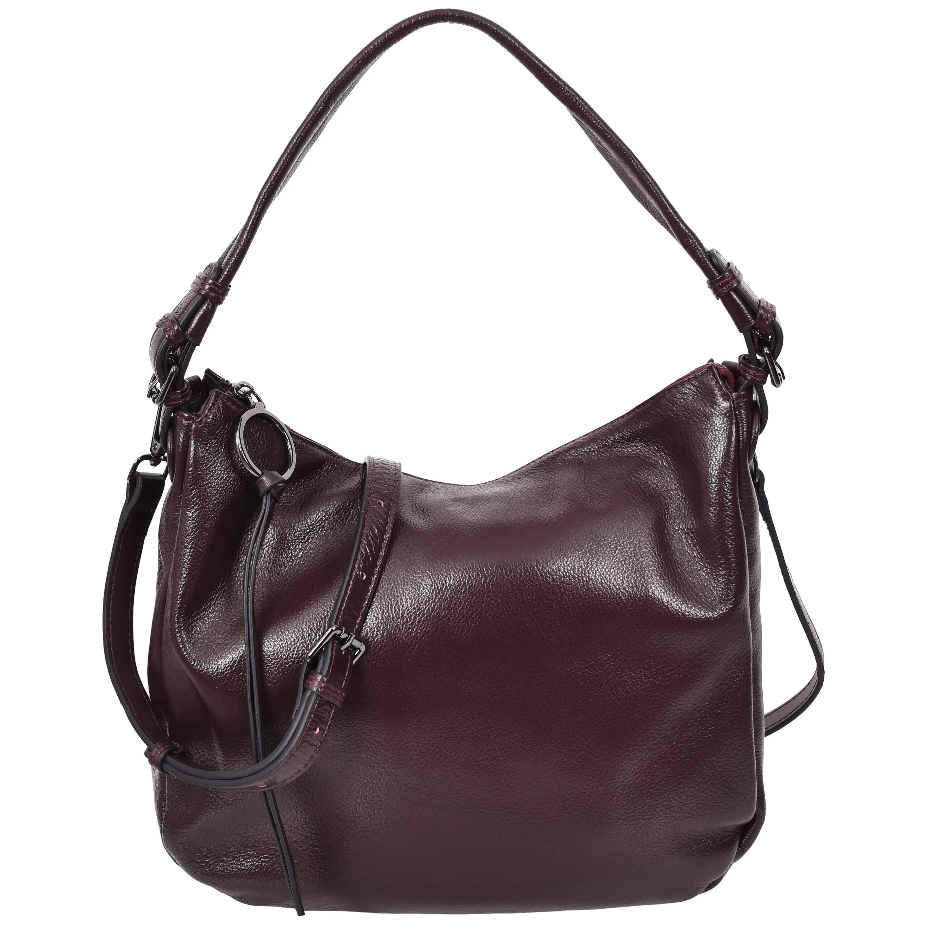 Womens Leather Hobo Handbag Soft Large Multi Straps Zipper Shoulder Bag A202 Purple