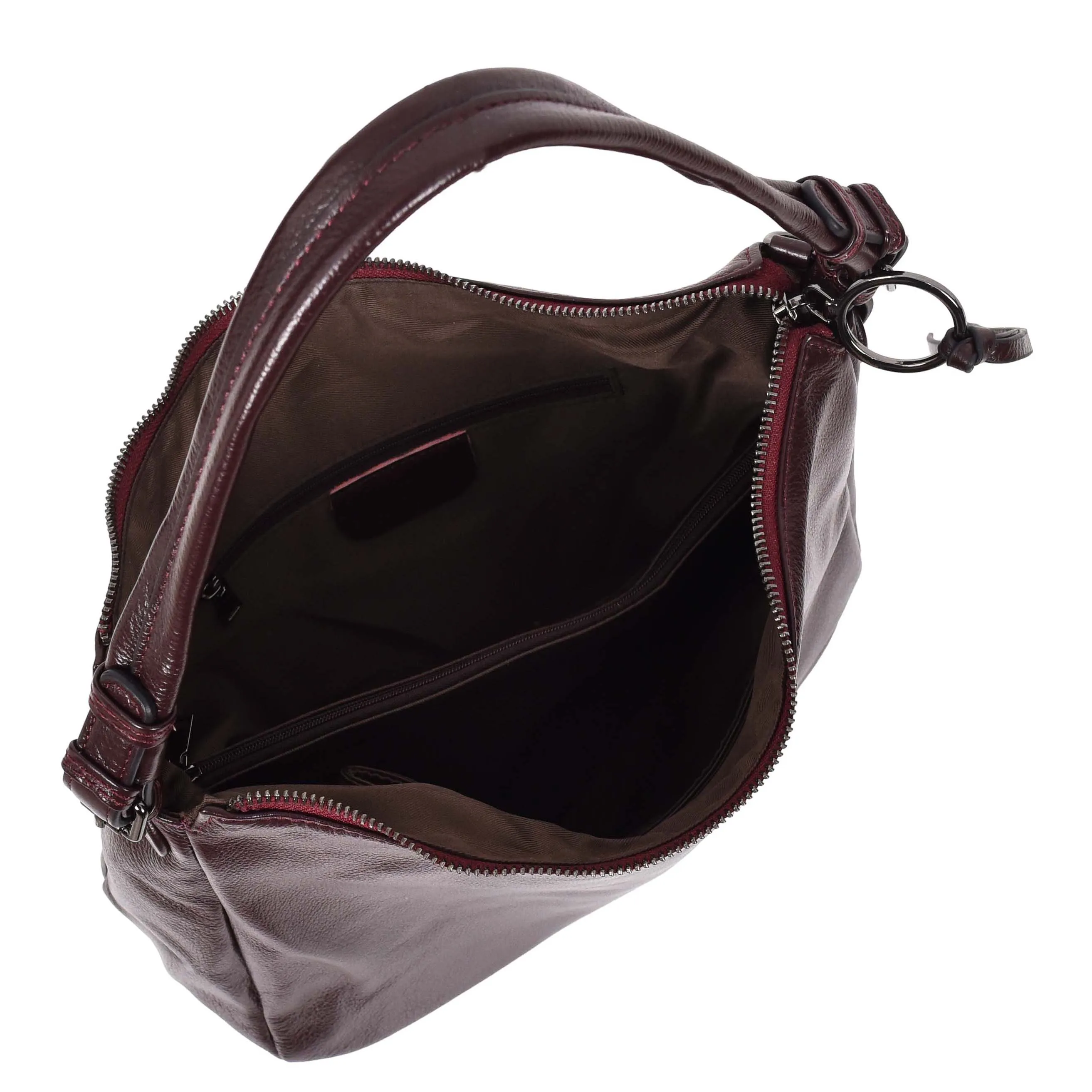Womens Leather Hobo Handbag Soft Large Multi Straps Zipper Shoulder Bag A202 Purple