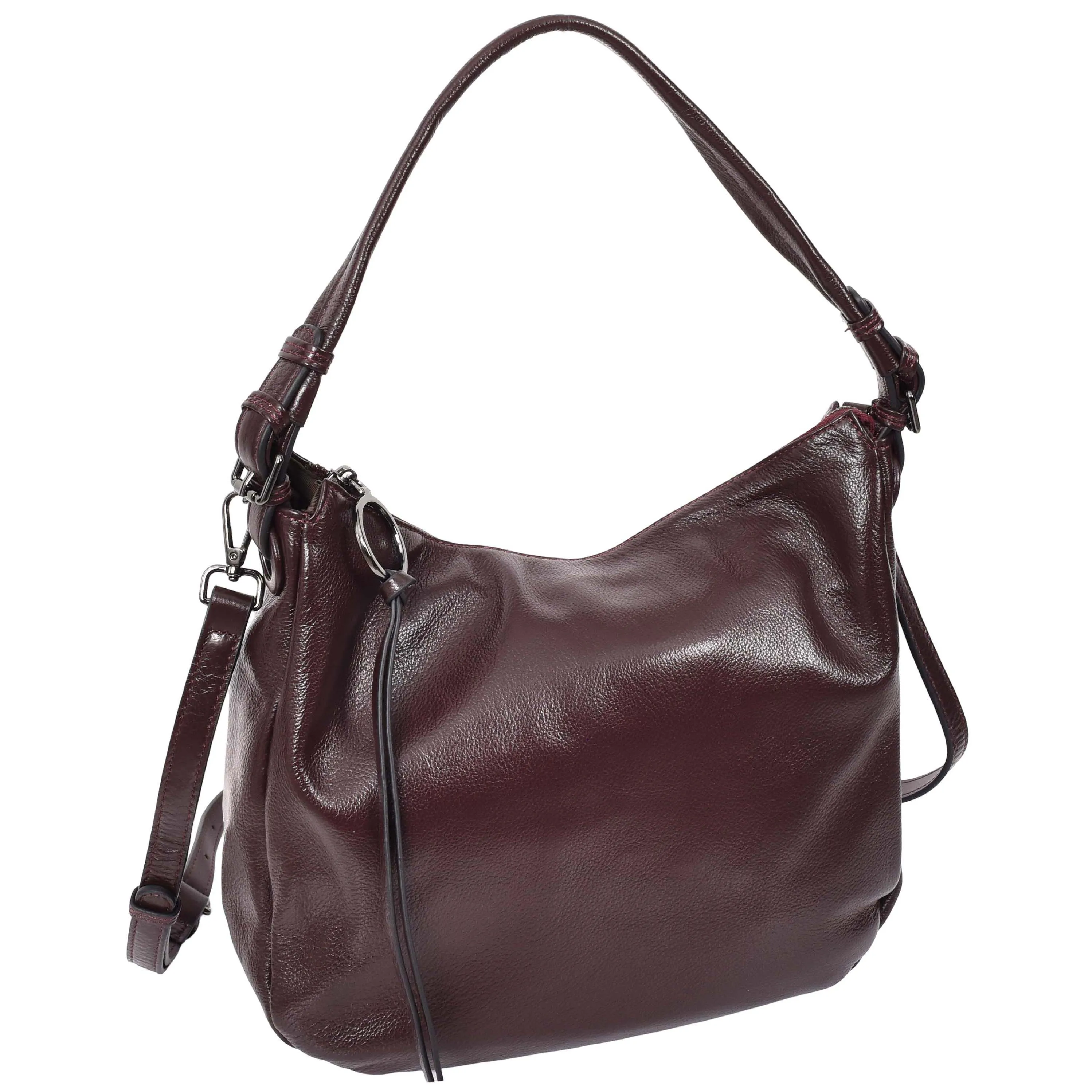 Womens Leather Hobo Handbag Soft Large Multi Straps Zipper Shoulder Bag A202 Purple