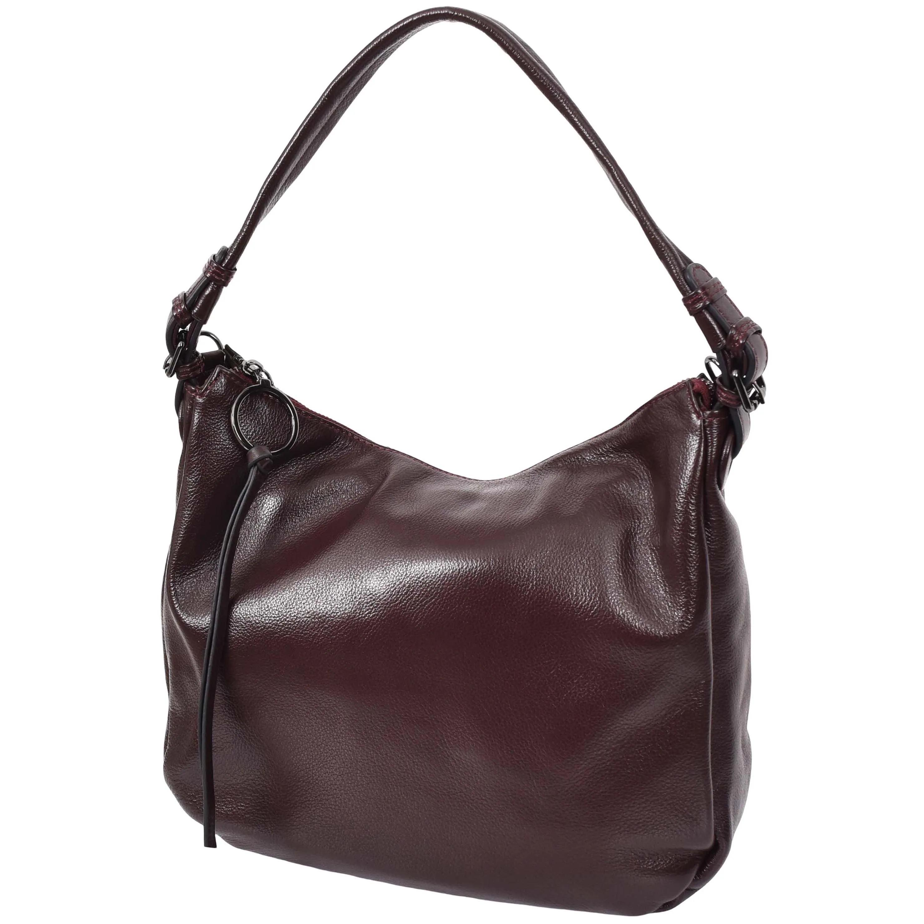 Womens Leather Hobo Handbag Soft Large Multi Straps Zipper Shoulder Bag A202 Purple