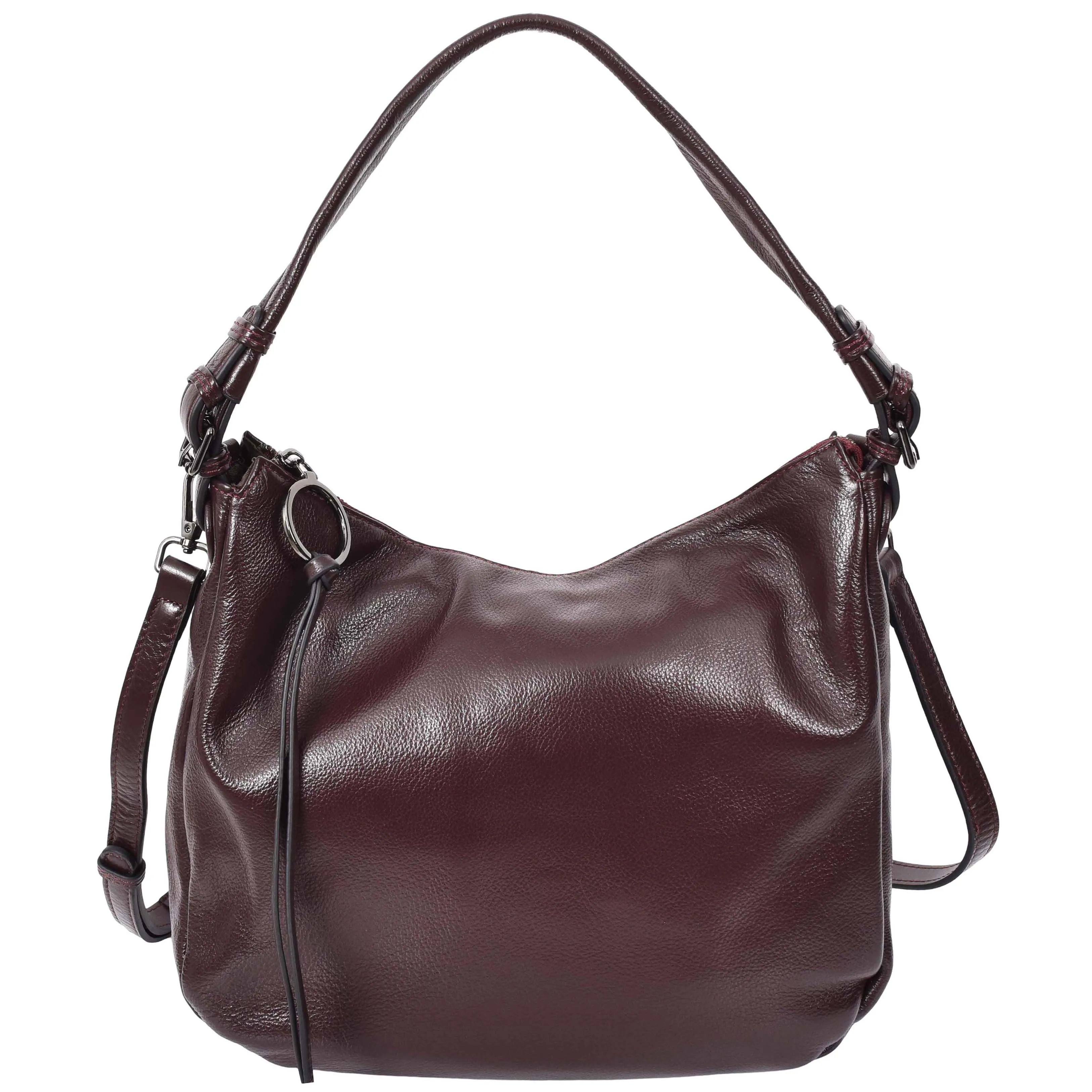 Womens Leather Hobo Handbag Soft Large Multi Straps Zipper Shoulder Bag A202 Purple