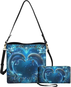Womens Purses and Handbags Fashion Office Work Handbag Purse 2Pcs Set