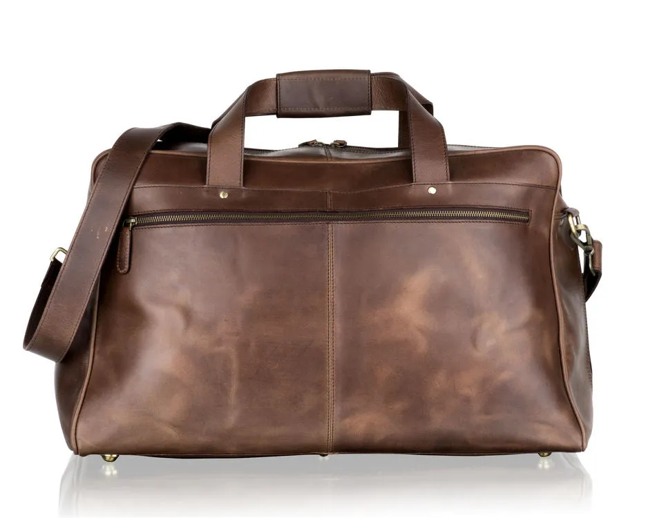 Woodland Leathers Brown Leather Weekend Holdall