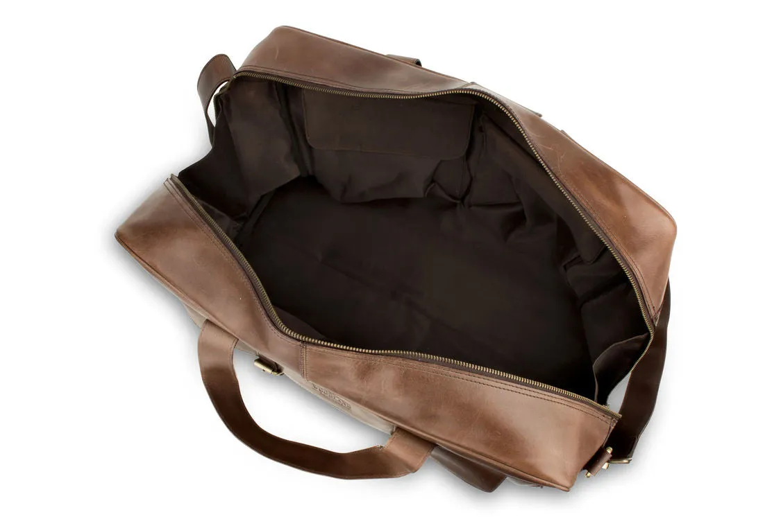 Woodland Leathers Brown Leather Weekend Holdall