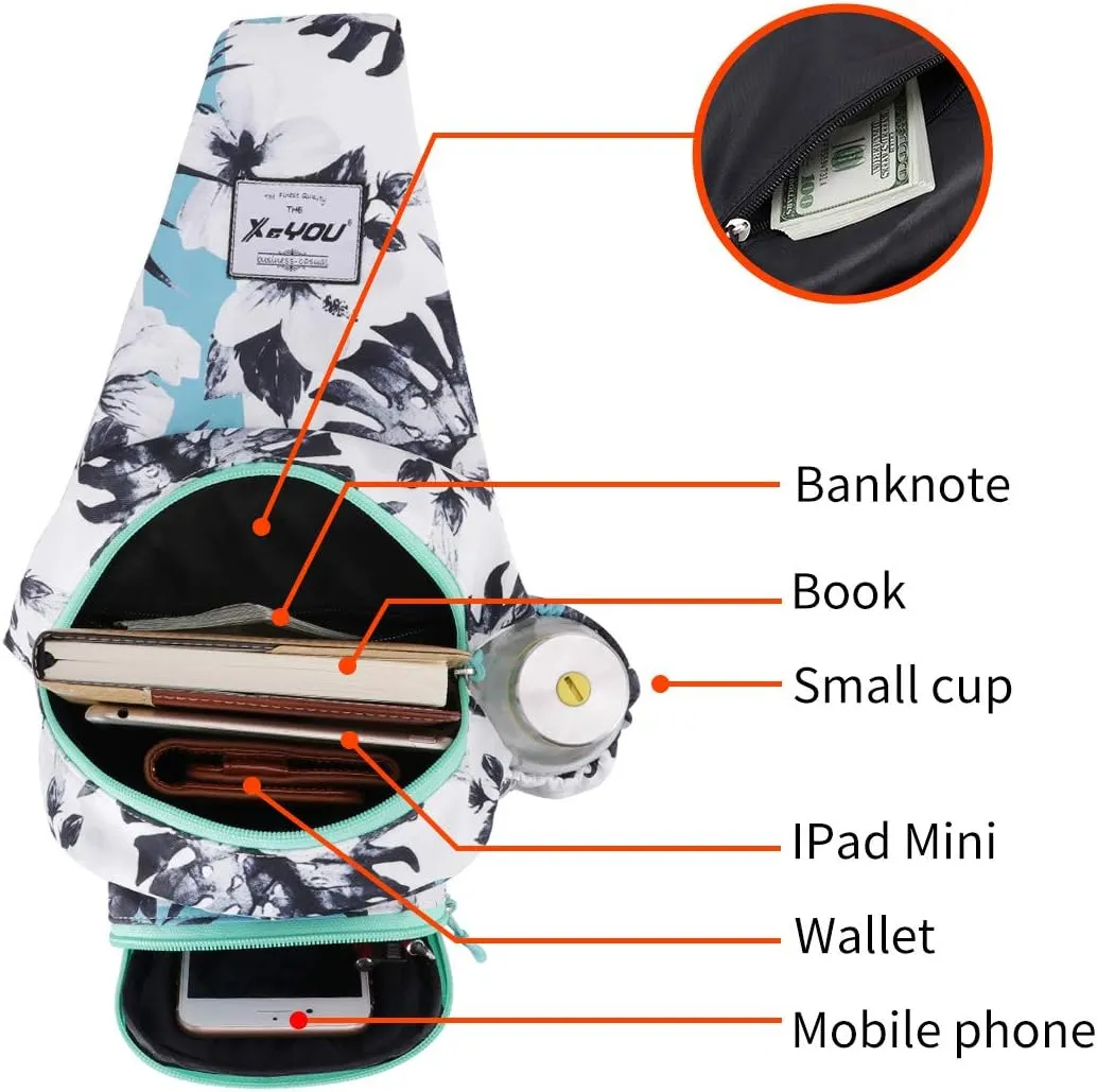 XEYOU Small Sling Bag - Lightweight One Strap Backpack Hiking Crossbody Chest Bag - Unisex Shoulder Daypack