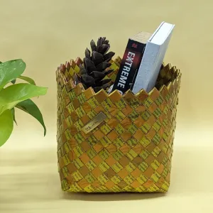 Yellow Large Basketry Deco Storage (BDSL0924-003) PS_W